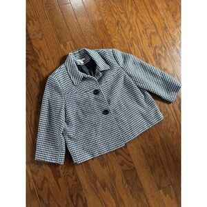 💙Vintage JM Collection Black and White‎ Boucle Swing Jacket Size 10 Petite